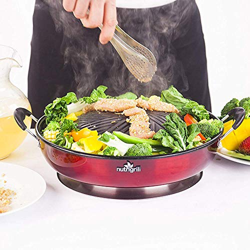 NutriGrill Electric Grill and Steamer Healthy Smokeless Cooking BBQ