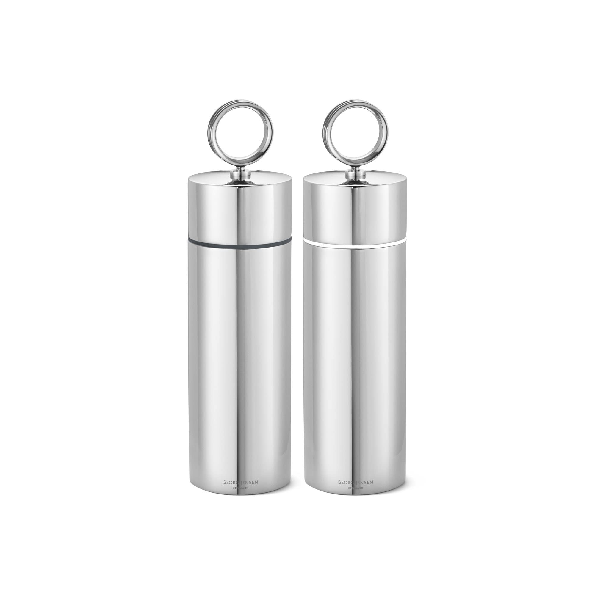 Georg Jensen Bernadotte Salt & Pepper Grinder Set - Mirror Polished Stainless Steel - Design Inspired by Sigvard Bernadotte