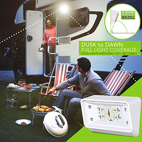 Leisure LED RV Exterior Porch Utility Light 12v 280 Lumen Lighting Fixture. Replacement