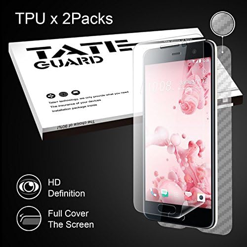 [Edge coverage &amp; Non-lifiting] Tateguard HTC U Play Screen Protector [2+1 Pack Front &amp; Back] [Case Friendly][Shock-Proof]