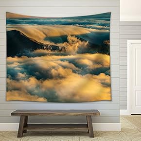 Beautiful Scenery with The Seas of Cloud at Sunset - Fabric Wall Tapestry Home Decor - 51x60 inches