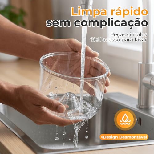 Descascador de Alho, Descascador Elétrico para Alho, Uvas e Tomates, Bivolt, com Lâminas em Aço Inox, Rápido e Fácil de Limpar, para Cozinha Doméstica(Azul)
