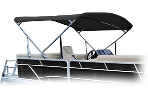 SUMMERSET GRILLS Summerset Eevelle Premium Bimini 4 Bow Pontoon Top Includes 1" Aluminum Frame & Hardware, Waterproof Solution Dyed 600D Fabric, Marine Grade Material, UV-Resistant, 54" H