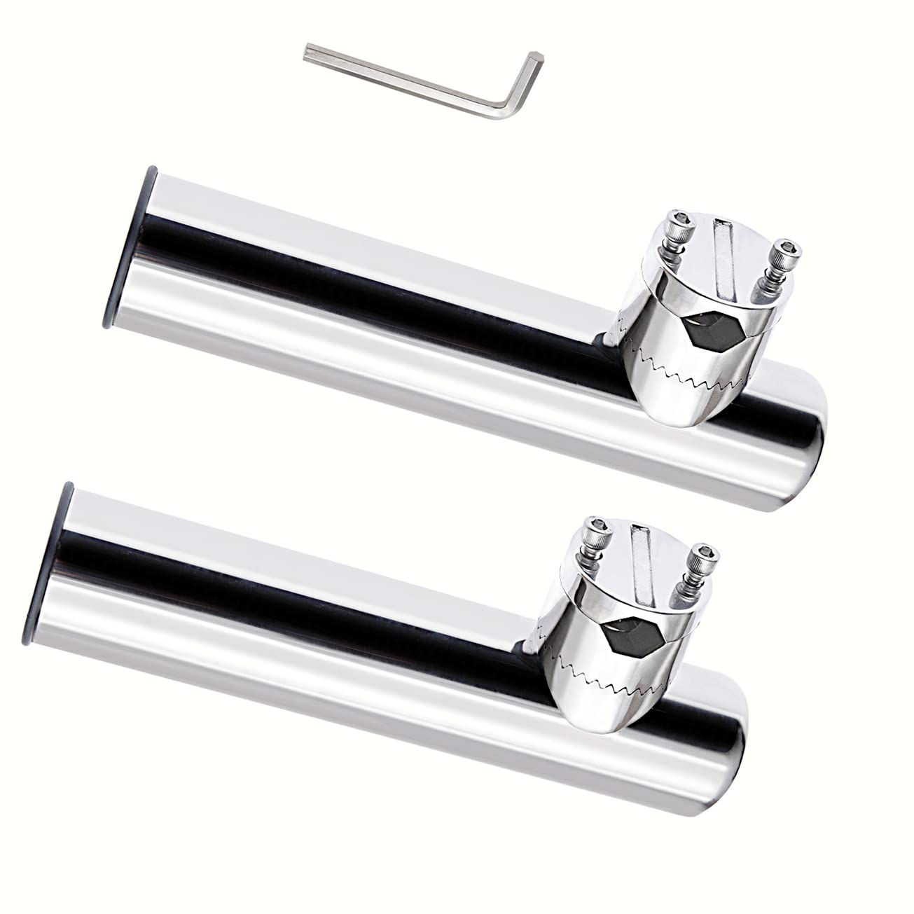 KAOLALI Boat Rod Holder for Boats Yachts, Stainless Steel Fishing Rod Holder 360 Degree Adjustable Suitable for Rails from 22MM to 26MM (2PCS)