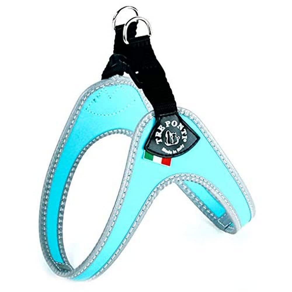 Tre Ponti Fibbia Small Dog Mesh Harness, 4 cm, Light Blue