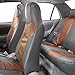 FH Group FH-PU160114 PU Classic Leather Seat Covers Brown/Gray, Airbag Compatible and Split Bench-Fit Most Car, Truck, SUV, or Van
