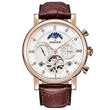 BINSSAW Men Tourbillon Automatic Mechanical Watch Luxury Brand Leather Fashion Casual Stainless Steel Sports Watches for Male