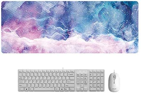 Lenoup Large Extended Gaming Mouse Pad, Nebulae Rubber Mouse Mat with Anti Slip Base,Non-Slip Starry Keyboard Pad with Stitched Edges for Laptop, Desktop, Computer for Office and Home