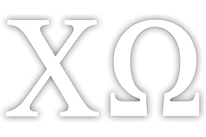 Pro-Graphx Chi Omega Greek Sorority Sticker Decal, 2.5 Inches Tall, White