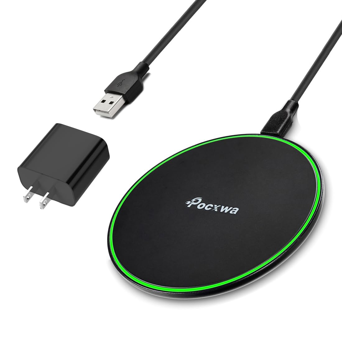 15W Wireless Charger for iPhone 15 Pro Max 14 Plus 13 Mini 12 11 XS XR X, Samsung Galaxy S24 S23 S22 S21 S20 S10 S9 S8, Note 20, Z Flip, LG V60 G8 ThinQ Fast Wireless Charging Pad with QC3.0 Adapter