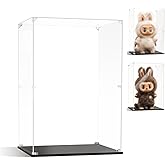 Transparent Acrylic Dust-Proof Protective Cover with Base for LABUBU and Zimomo Doll - Display Case & Showcase Box
