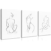 Minimalist Line Wall Art Woman Body Outline Wall Art Prints Women Figure Drawing Painting Body Line Wall Decor Female Wall Art Abstract Woman Silhouette Canvas Art Aesthetic 16x24x3 Inch Ready to Hang