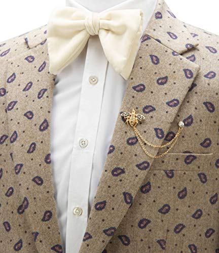 AN KINGPiiN Lapel Pin for Men Bee with Hanging Chain Brooch Suit Stud, Shirt Studs Men's Accessories (Gold) - Thumbnail 3
