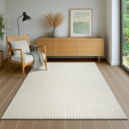 the carpet Everest - Moderner Kurzflor Teppich Hoch-Tief-Struktur, 3D-Effekt, weiche Oberfläche und hohe Flordichte, ideal für Wohnzimmer & Schlafzimm