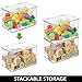 mDesign Plastic Playroom and Gaming Storage Organizer Box Containers with Hinged Lid for Shelves or Cubbies, Holds Small Toys, Building Blocks, Puzzles, Markers, Lumiere Collection, Clear