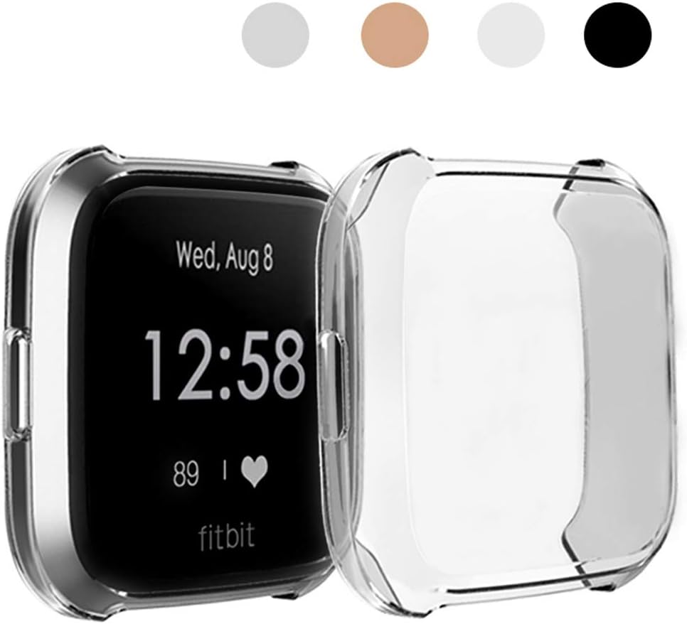 Compatible Fitbit Versa Lite Screen Protector Case, Besmon Soft TPU Watch Anti-Collision Case All-Around Protector Screen Rugged Bumper Case Cover for Fitbit Versa lite Smart Watch