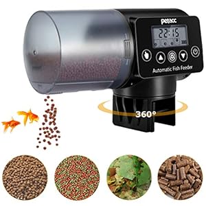 Petacc Automatic Fish Feeder ，Programmable Moisture-Proof Electric Auto Fish Feeder for Aquarium