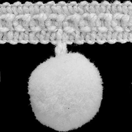 Mosel Avenue Art & Gobelin Studio 2,0 m Bommelborte Breite 40 mm Ø20 mm Farbe Weiss Weiß Pompons Pompon Deko Borte Tassel Bou