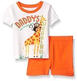 The Children's Place Little Boys and Toddler Monkey 2-Piece Pajamas, Simply White/Monkey, 5T