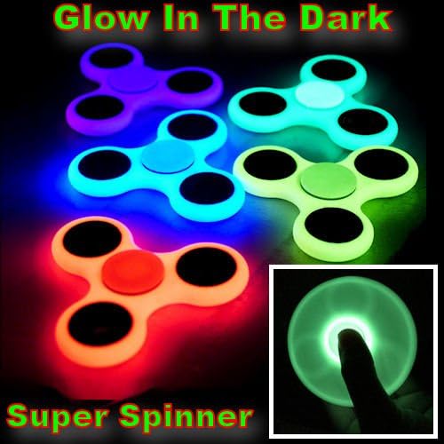 Fidget Spinner Glow in the Dark Long Spinning Tri Toy Wholesale (Pack of 24X)