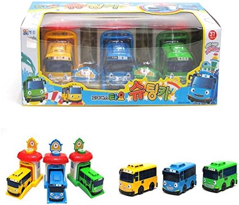 The Little Bus Tayo, Rogi, Rani Shooting Cars and Garage Toy Set