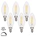 Supmart 4W Filament Led Candelabra Bulb Dimmable 2700K Warm White 350 Lumen UL Listed E12 Led Candles Torpedo Shape 35W Incandescent Bulbs Equivalent CRI 85+ B10 Chandelier Bulb Pack of 6