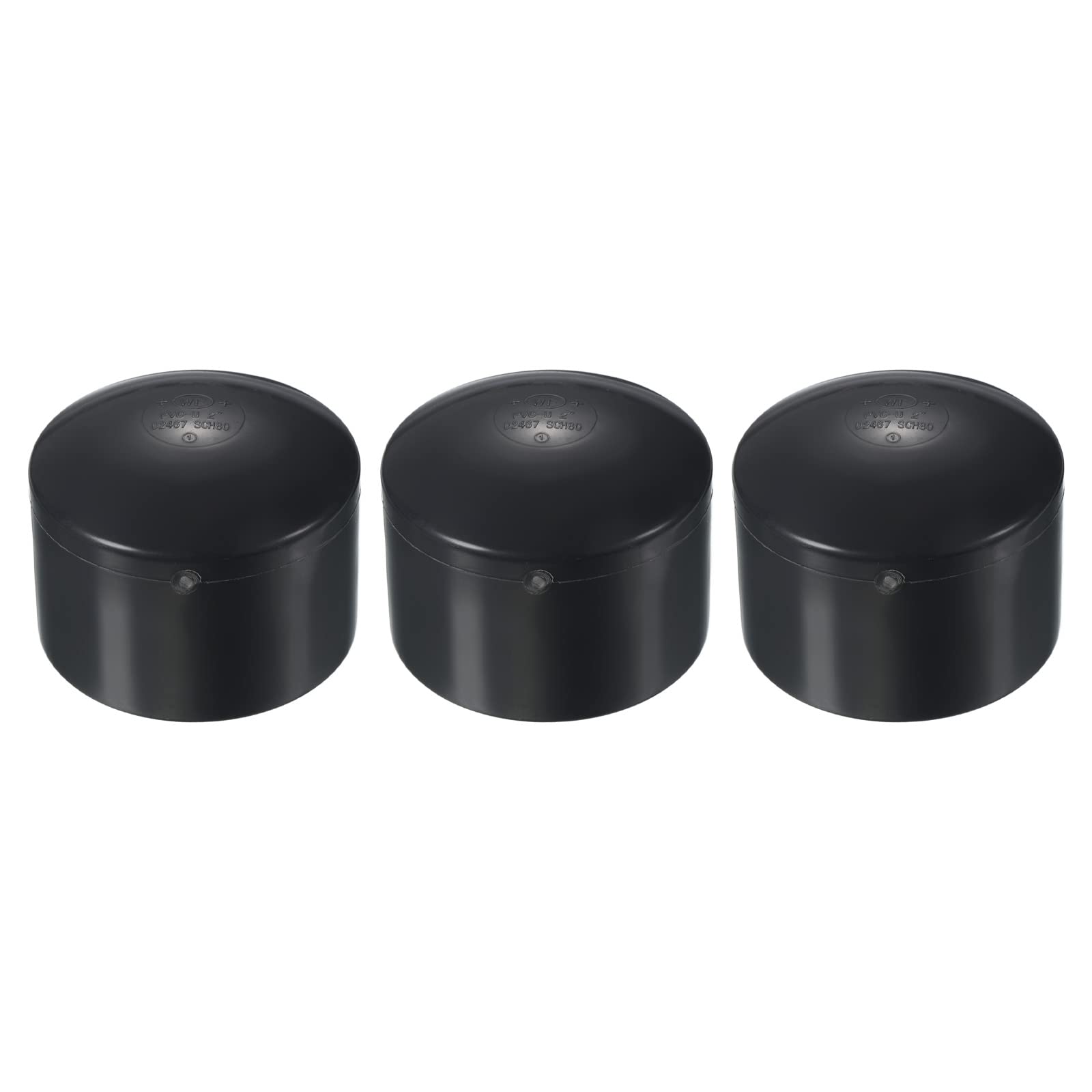 PATIKIL 2" UPVC Pipe End Cap Fitting, 3 Pack Plug Socket Adapter Smooth Finish for Build PVC Furniture DIY Garden Shelf