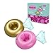 Pool Toy Drink Floats - Gold & Pink Diamond Ring Shape | Inflatable Cup Holder Water Floats for Pool Party - by Fractal