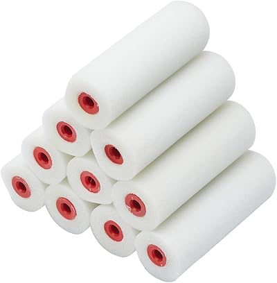 Fit For The Job 4 Inch Foam Mini Rollers 10 Pack for Smooth Finish
