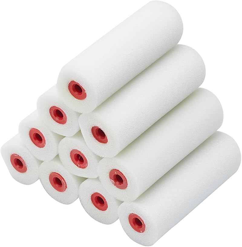 Fit For The Job 4 Inch Foam Mini Rollers 10 Pack for Smooth Finish