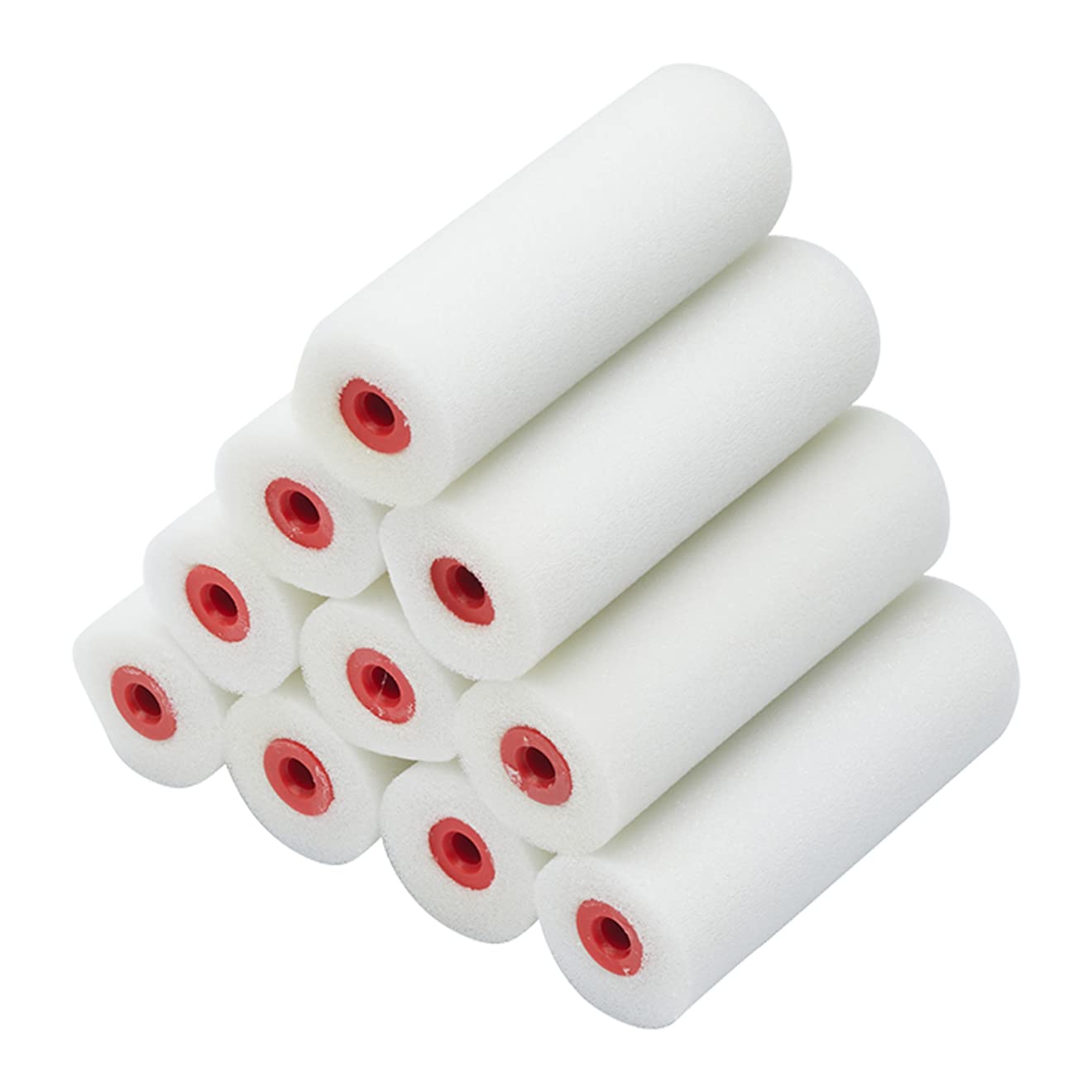 Fit For The Job 10 Pack 4 inch Foam Mini Rollers for DIY Painting with Gloss and Satin Paints, Gives A Smooth Finish on Skirting Boards, Window Sills, Panel Doors, Cabinets, Metal and More, 4" 100mm