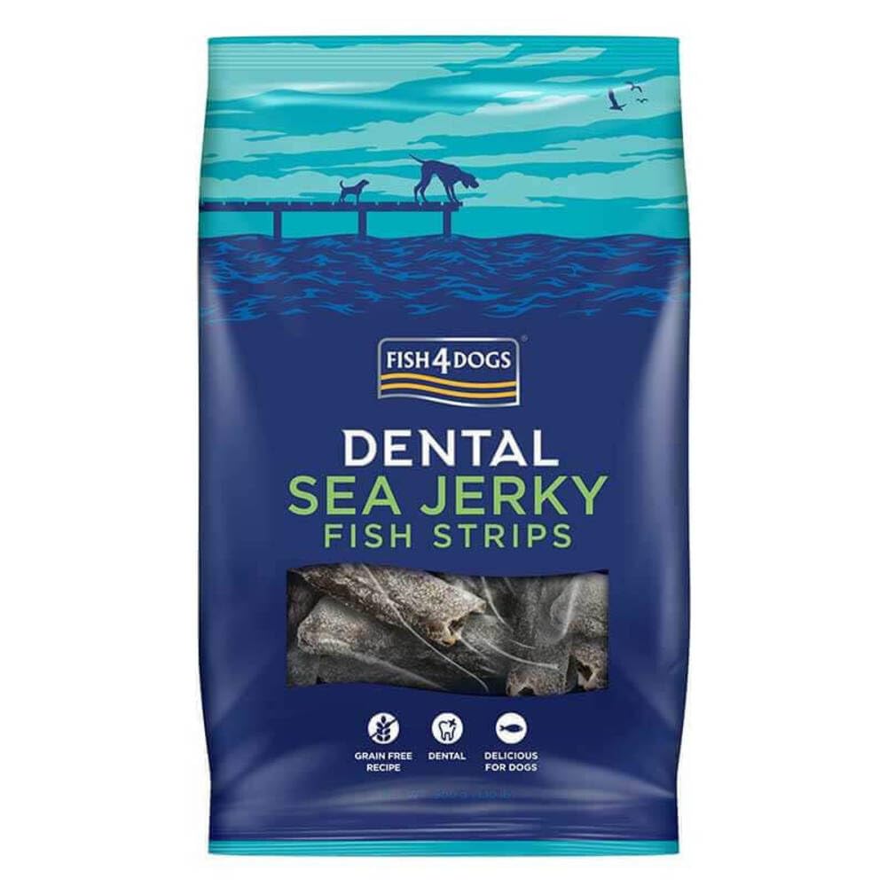 Fish4Dogs Sea Jerky Strips | Low Calorie, Hypoallergenic Dog Treat | Natural, Dental Fish Skin Treat for Bigger Dogs (500g)