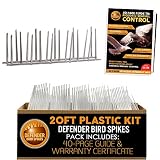 Defender Bird Spikes | Plastic | Install Guide | 20 Feet | Various Size Kits