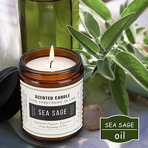 Christmas Candles for Home Scented - 7.1Oz Candles Gifts Set for Women, Lavender + Sage Aromatherapy Candles Soy Wax Jar Candles Set, Birthday Yoga Mothers Candle Gift Set（2 Packs）