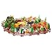100-Pack Plastic Animal Farm Toys - Farm Animal Figures Set, Small Farm Animal Figurines with Fake Props, Foliage, Fencing and Rocks, Includes Carrying Case - Box Dimensions: 10.5 x 6.2 x 8.2 Inches