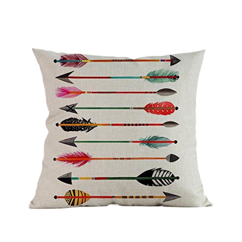 Danhjin Awesome Arrow Printing Linen Sofa Bed Home Decoration waist Pillow Case Cushion Cover,45cm45cm/18"18 (A) - Thumbnail 2
