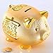 Mose Cafolo Gold Piggy Bank ~ We Wish You Wealth and Success Saving Box Piggy Bank Coin Bank for Home Decor, Holiday and Birthday Gift