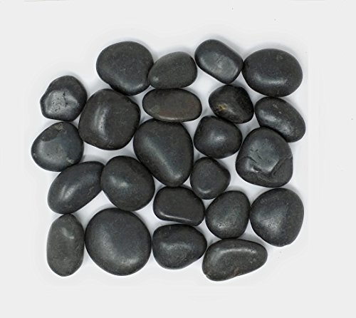 Polished River Rock, Select Color and Size (30-55mm, 4.4 Pounds Black)