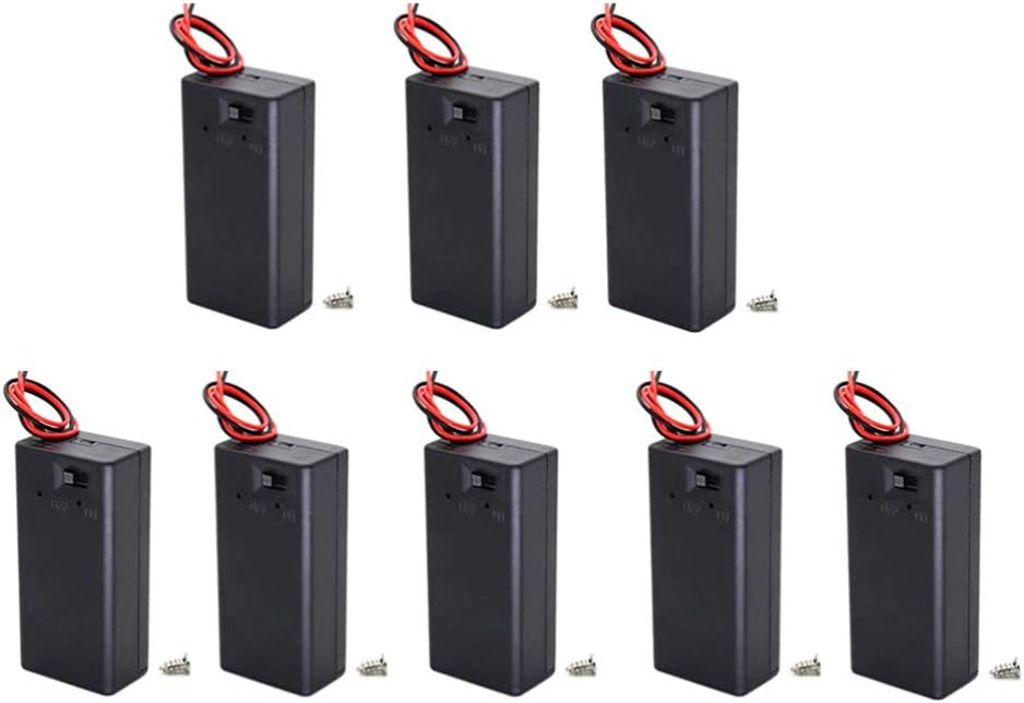 9v Battery Case with Switch with Screw 9 Volt Battery Holder with