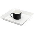 Youngever 3 Pack Plastic Serving Trays, Square Serving Platter for Parties, 10 inch x 10 inch (White)