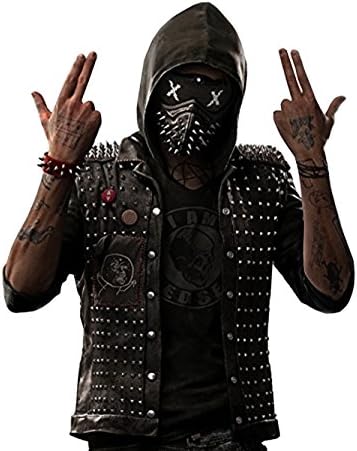 Watch Dogs 2 Dedsec Wrench Vest Shawn Baichoo Black Leather Biker Vest