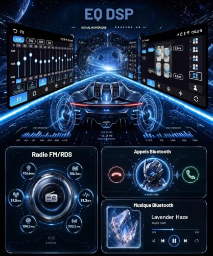 Rimoody Autoradio pour Ford Ka 2008-2014 Sans Fil Carplay Android Auto You-Tube DSP EQ Vi-Link Bluetooth FM/RDS Radio, 9 Pouces Écran Tactile Autoradio avec Mirror Link USB/AUX/MIC SWC Caméra de Recul