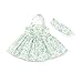 18 Inch Doll Clothes | Blue and Green Flowered Halter Dress, Including Matching Headband | Fits 18