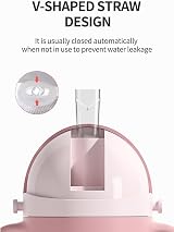 Oberni Baby Sippy Cup with Handle & Strap 270ml Pink Tritan BPA-Free view 3