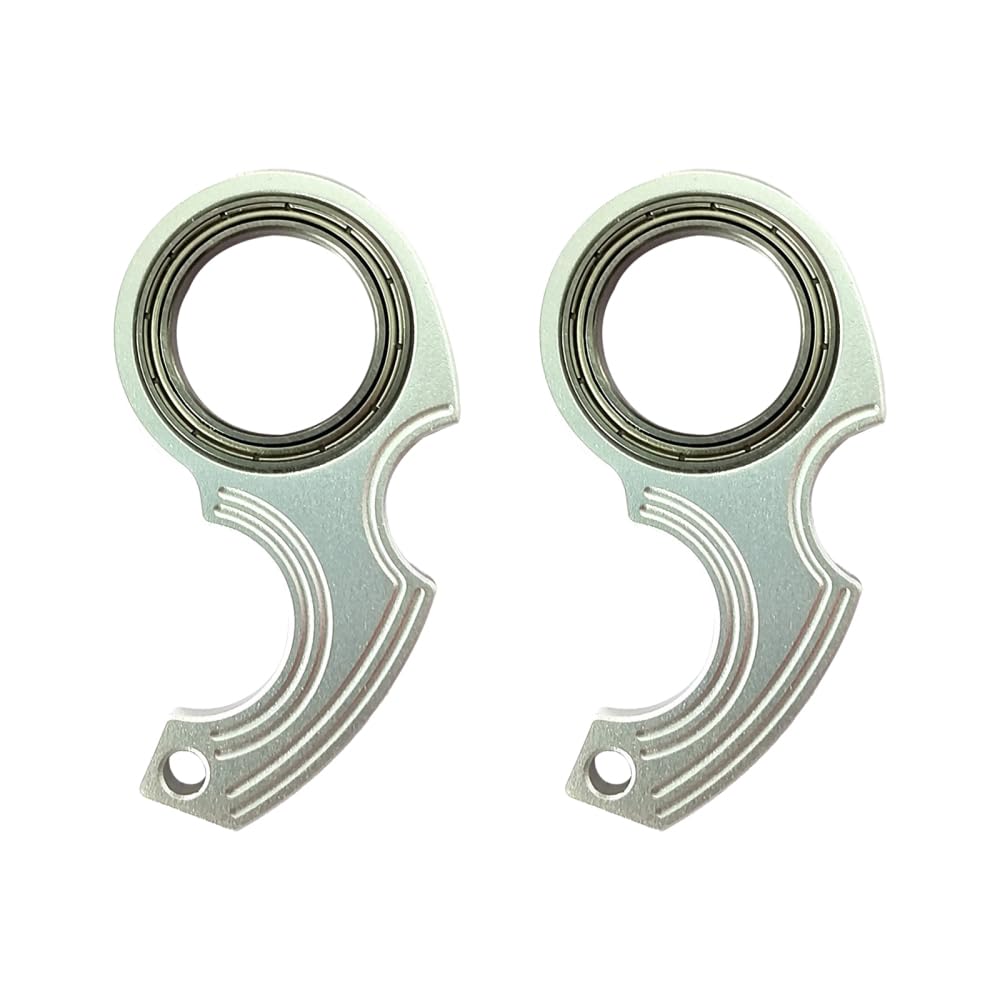 Finger Keychain Spinners, 2Pcs Aluminum Alloy Keychain Spinner Toy Novelty Keyring Spinner Toy for Finger Exercise Anxiety Relief
