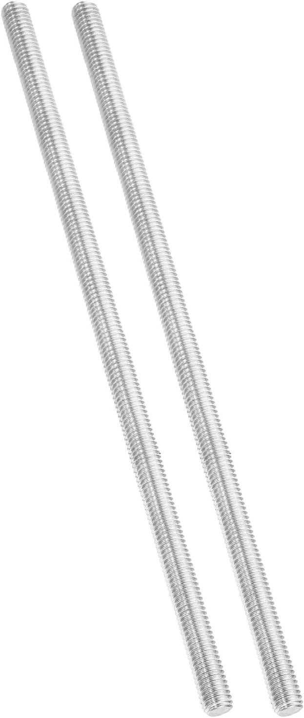PATIKIL 3/8"-16 UNC 304 Stainless Steel Threaded Rod 10" 2Pcs Right Hand