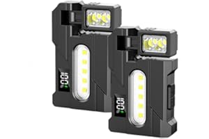 G5 EDC Flashlight, 2pack 400 Lumens Pocket Mini Light, Magnetic Mini Rechargeable EDC Work Light, Waterproof Keychain Flashli