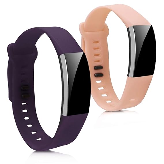 kwmobile Silicone Watch Strap for Huawei Band 2 / Band 2 Pro - 2X Fitness Tracker Replacement Band Wristband Bracelet Set with Clasp