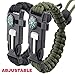 Survival Bracelet Paracord Military Bracelet Buckle Tool Adjustable Rope Accessories Kit, Fire Starter, Knife, Compass, Whistle,for Fishing Gear Supplies, Hiking Travel Camp(2pcs),