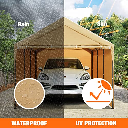ENGiNDOT Carport, 10x20 Heavy Duty Carport with Removable Sidewalls